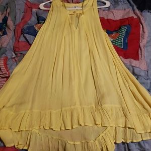 Yellow key hole Handkerchief dress